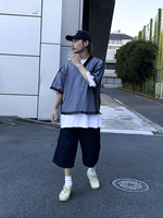 Slacks denim buggy short pants