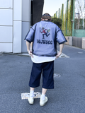 Slacks denim buggy short pants